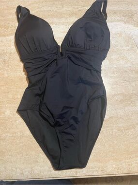 Bleu Rod Beat Tie Classic Black One-Piece Swimsuit
